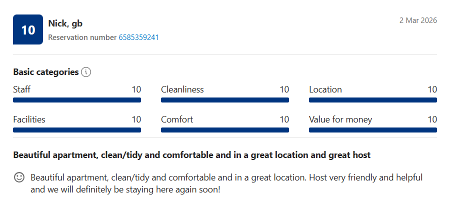 Excellent modern apartment